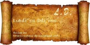 Lukács Dénes névjegykártya